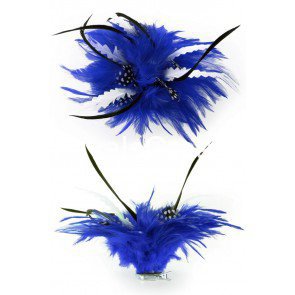 Corsage verenbloem blauw/wit