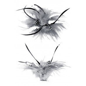 Corsage verenbloem zilver/zilver