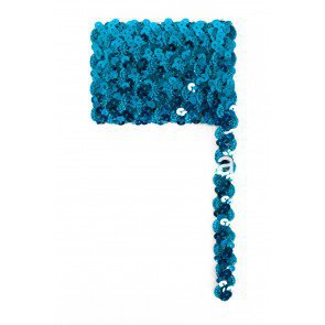 Pailettenband Golvend turquoise 3m