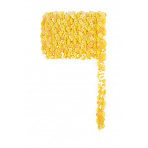 Pailettenband Golvend geel 3m