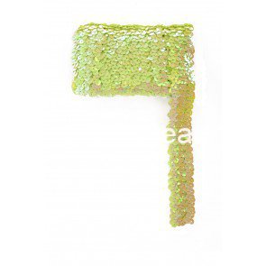 Pailettenband breed elastisch lime 3m