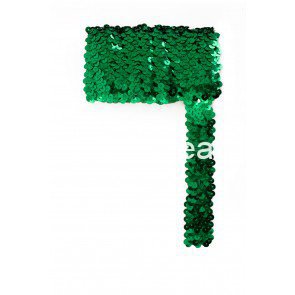 Pailettenband breed elastisch groen 3m