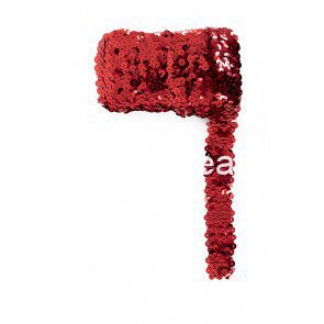 Pailettenband breed elastisch rood 3m