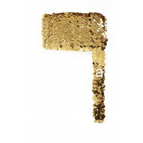 Pailettenband breed elastisch goud 3m