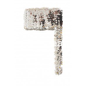 Pailettenband breed elastisch zilver 3m