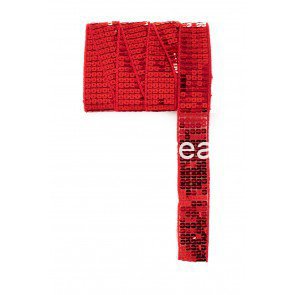 Pailettenband recht rood 3m