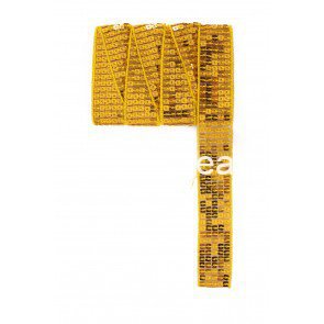 Pailettenband recht geel 3m