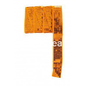 Pailettenband recht oranje 3m