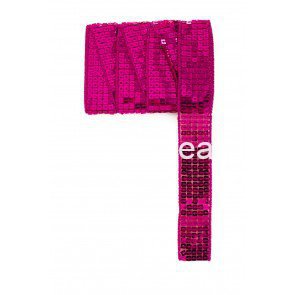 Pailettenband recht donker roze 3m