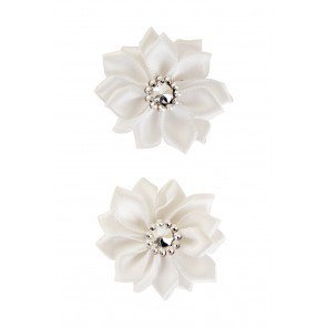 Bloem satijn met steen wit