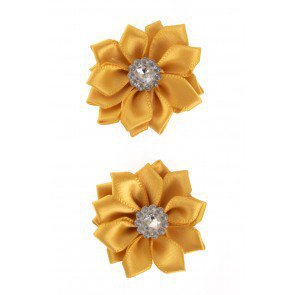 Bloem satijn met steen goud