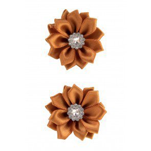 Bloem satijn met steen brons