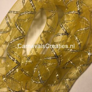 Tube geel - wit/Zilveren strepen