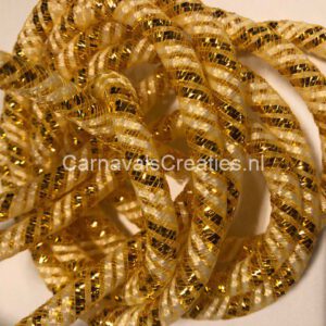 Tube geel - wit/gouden strepen